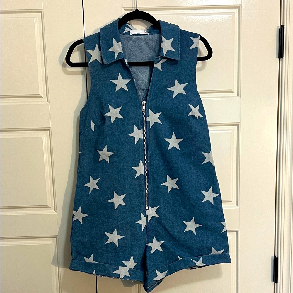 Star Denim Romper